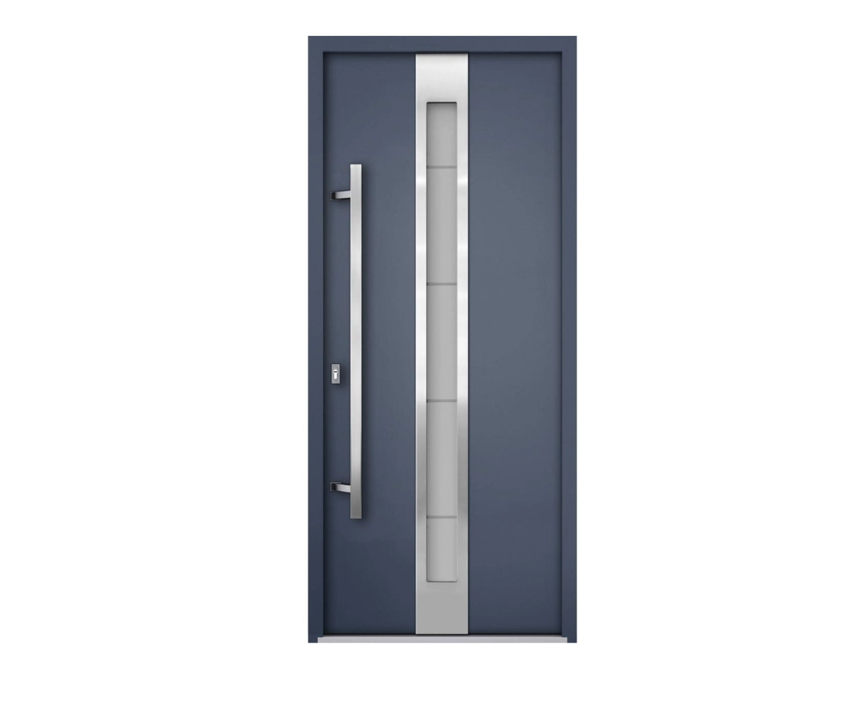 241021 - Single swing metal-aluminum modern exterior door with triplex glass