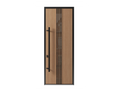 295186- Single swing metal-aluminum modern exterior door with triplex glass